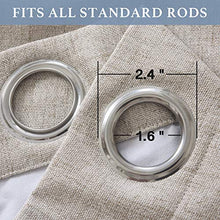 Load image into Gallery viewer, 100% Blackout Patio Door Curtain Extra Wide Curtain Panels Sliding Glass Door Curtain Linen Textured Look Grommet Blackout Curtains 84 Inch Length, 100&quot; x 84&quot;, Beige
