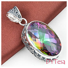 Load image into Gallery viewer, DYTesa 66 Ct Huge Vintage Natural Rainbow Mystical Topaz Gemstone Solid Silver Pendant
