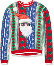 Load image into Gallery viewer, Blizzard Bay Young Men’s 90's Christmas Stripe Santa Sweater, Multi Combo, X-Large
