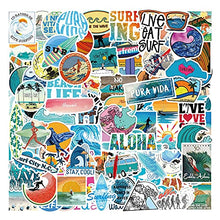 Load image into Gallery viewer, Surf Stickers Pack 100Pcs, Beach Waterproof Vinyl Stickers for Laptop Surfboard Hydroflask Water Bottles, Surfing Stikers for Teens Girls
