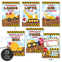 Load image into Gallery viewer, Paper Frenzy Construction Themed Valentine Cards WITH ENVELOPES - 25 Pack

