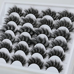 Newcally Curly Faux Mink Eyelashes 26 Pairs 4 Styles Mixed Natural Fluffy False Lashes Dramatic Thick Long Fake Eyelashes Multipack
