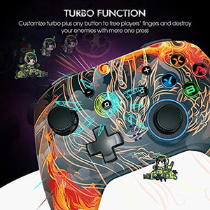 REDSTORM Pro Controller for Switch, Bluetooth Wireless Gamepad Joystick Joypad, Turbo / Dual Vibration / 6-Axis Motion Control, Compatible with Switch / Switch Lite / Switch OLED Consoles, Red Dragon
