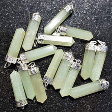 Load image into Gallery viewer, Zenergy Gems Selenite Charged Faceted Hand-Made Natural Green Aventurine Crystal Pendants + Selenite Heart Charging Crystal (Green Aventurine - Himalayan)
