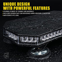 Load image into Gallery viewer, Xprite LED Rooftop Strobe Beacon Lights, Magnetic Base Emergency Traffic Hazard Warning Caution Lightbar w/ 38 Flashing Modes &amp; Controller, for Construction Vehicles Snowplow Mail Trucks - White Amber
