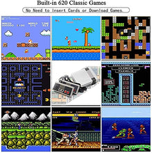 Load image into Gallery viewer, Classic Mini Retro Video Game Console with Preloaded 620 Games &amp; 2 Controllers, Old School Video Games System for Kids, Birthday Gift Happy Childhood Memoriess, AV Output ONLY
