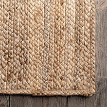 Load image into Gallery viewer, nuLOOM Rigo Hand Woven Farmhouse Jute Area Rug, 8' x 10', Natural
