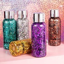 Load image into Gallery viewer, GL-Turelifes Mermaid Sequins Chunky Glitter Liquid Eyeshadow Glitter Body Gel Festival Glitter Cosmetic Face Hair Nails Makeup Long Lasting Sparkling 30g (09# White)
