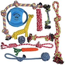 Load image into Gallery viewer, Pacific Pups Products supporting pacificpuprescue.com dog rope toys for aggressive chewers-set of 11 nearly indestructible dog toys-bonus giraffe rope toys-benefits non profit dog rescue.
