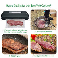 Load image into Gallery viewer, GERYON Vacuum Sealer, Automatic Food Sealer Machine with Starter Bags &amp; Roll for Food Savers and Sous Vide, Black
