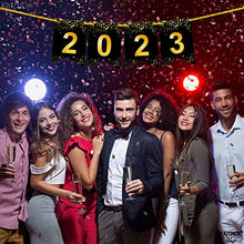 Load image into Gallery viewer, Large, Happy New Year 2023 Banner - 8 Feet, No DIY | Happy New Year Sign, New Years Eve Party Supplies 2023 | Happy New Year Banner 2023 Sign for NYE Decorations 2023 | NYE 2023 New Years Decorations
