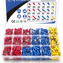 Load image into Gallery viewer, Qibaok 1500pcs Wire Connectors Insulated Electrical Wire Terminals Wire Crimp Connector Ring Fork Spade Butt Connector Kit
