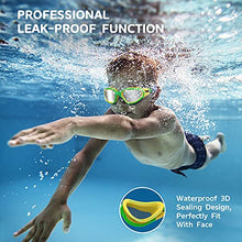 Load image into Gallery viewer, Kids Swim Goggles, OMID 2 Packs P2 Comfortable Polarized Unisex-child Swimming Goggles, Anti-Fog No Leaking Swim Goggles for Children with UV Protection Age 6-14 (Green Silver+Black Blue)
