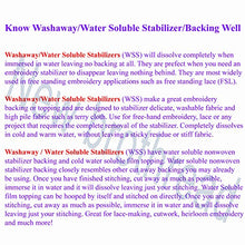 Load image into Gallery viewer, New brothread Wash Away - Water Soluble Machine Embroidery Stabilizer Backing &amp; Topping 10&quot; x 25 Yd roll - Light Weight - Cut into Variable Sizes for Machine Embroidery and Hand Sewing

