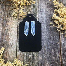 Load image into Gallery viewer, Raw Blue Kyanite Earrings, Rustic Earrings
