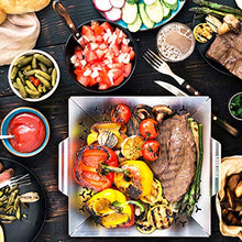 Load image into Gallery viewer, Cook Time BBQ Grill Vegetable Basket Stainless Steel Grilling Woks-Non Stick Large Veggie Barbecue Accessory for Outdoor Grill,Heavy Duty 1.5X Thicker,13.75X12X2.5inches
