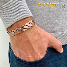 Load image into Gallery viewer, MagnetRX® Pure Copper Magnetic Bracelet - Arthritis Pain Relief &amp; Carpal Tunnel Magnetic Therapy Copper Bracelets for Men - Adjustable Cuff + Gift Box (Copper | Medium - Large)
