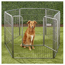 Load image into Gallery viewer, Petmate Courtyard Exercise Pen Drop Pin Design Walk-In Door Silver Crackle Finish

