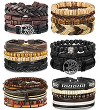 Load image into Gallery viewer, LOLIAS 24 Pcs Woven Leather Bracelet for Men Women Cool Leather Wrist Cuff Bracelets Adjustable
