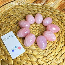 Load image into Gallery viewer, MIMOSA Yoni Eggs of Upgraded Size, GIA Certified and Drilled Rose Quartz[3 Pack]with Instructions, and Massage Tool
