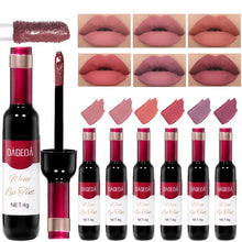 Load image into Gallery viewer, DAGEDA 6Pcs Wine Lip Tint, Matte Lipstick Lip Stain Set Long Lasting Waterproof Lip Stain Set, 6 Colors Velvety Liquid Wine Bottle Lip Gloss, Non-stick Cup Lip Makeup Gift Kit for Girls Women（B Set
