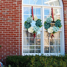 Load image into Gallery viewer, HEBE 16" Artificial Hydrangea Wreath for Front Door Flower Wreath Farmhouse Welcome Door Wreath Fall Autumn Thanksgiving Holiday Wall Window Hanging Decor
