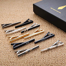 Load image into Gallery viewer, YADOCA Tie Clips Set for Men Regular Classic Tie Bar Clips Pinch Wedding Business Tie Clips with Gift Box

