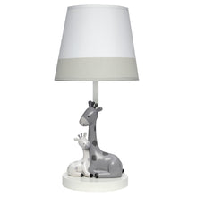 Load image into Gallery viewer, Lambs &amp; Ivy Jungle Friends White/Gray Giraffe Nursery Lamp with Shade &amp; Bulb
