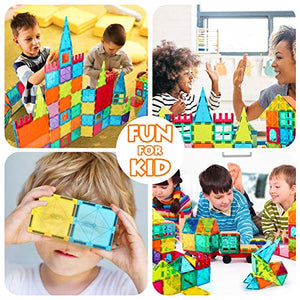 Jasonwell 65 PCS Magnetic Tiles Building Blocks Set for Boys Girls Preschool Educational Construction Kit Magnet Stacking Toys for Kids Toddlers Children 3 4 5 6 7 8 Year Old