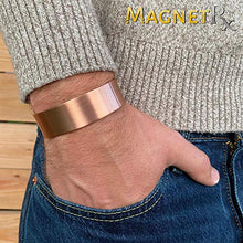 Load image into Gallery viewer, MagnetRX® Pure Copper Magnetic Bracelet - Arthritis Pain Relief &amp; Carpal Tunnel Magnetic Therapy Copper Bracelets - Adjustable Wide Copper Cuff Bracelet with 12 Magnets (Brushed Copper, M/L)
