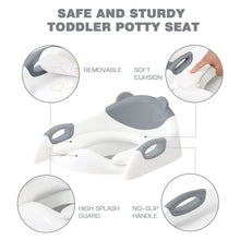 Load image into Gallery viewer, Toilet Potty Training Seat with Step Stool Ladder,SKYROKU Training Toilet for Kids Boys Girls Toddlers-Comfortable Safe Potty Seat with Anti-Slip Pads Ladder (Grey)
