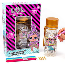 Load image into Gallery viewer, L.O.L. Surprise! Color Your Own Water Bottle By Horizon Group USA, Double Feature Series, Customizable BPA-Free Water Bottle, Includes Vibrant Makers &amp; Star Gemstones, 400 mL Refillable Water Bottle
