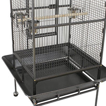 Load image into Gallery viewer, SUPER DEAL PRO 61''/ 68’’ 2in1 Large Bird Cage with Rolling Stand Parrot Chinchilla Finch Cage Macaw Conure Cockatiel Cockatoo Pet House Wrought Iron Birdcage, Black (68'')
