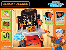 Load image into Gallery viewer, BLACK + DECKER Power Tool Workshop - Play Toy Workbench for Kids with Drill, Miter Saw and Working Flashlight - Build Your Own Tool Box – 75 Realistic Toy Tools and Accessories
