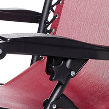 Load image into Gallery viewer, AmazonBasics Outdoor Zero Gravity Lounge Folding Chair, Burgundy
