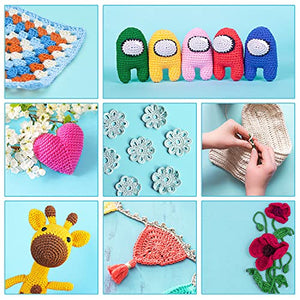 73 Piece Crochet Kit with Crochet Hooks Yarn Set - Premium Bundle Includes Yarn Balls, Needles, Accessories Kit, Canvas Tote Bag and Lot More - Starter Pack for Kids Adults – Beginner, Professionals.
