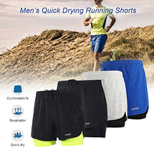 Load image into Gallery viewer, Lixada Men&#39;s 2-in-1 Running Shorts Quick Drying Breathable Active Training Exercise Jogging Cycling Shorts Blue
