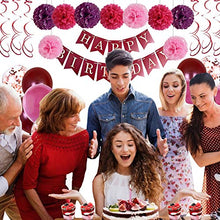 Load image into Gallery viewer, Birthday Decorations Women Party Supplies Hot Pink Birthday Party Decorations with Happy Birthday Banner, Balloons for 18th 19th 20th 21st 22nd 24th 25th 30th 40th 45th 50th 60th 70th Party Decor Suit
