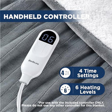 Load image into Gallery viewer, Bedsure Heated Blanket Electric Throw - Soft Flannel Electric Blanket, Heating Blanket with 4 Time Settings, 6 Heat Settings, and 3 hrs Timer Auto Shut Off (50x60 inches, Grey)
