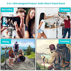 UBeesize 67'' Phone Tripod Stand & Selfie Stick Tripod, All in One Professional Cell Phone Tripod, Cellphone Tripod with Wireless Remote and Phone Holder, Compatible with All Phones/Cameras