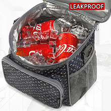Load image into Gallery viewer, FlowFly Insulated Reusable Lunch Bag Adult Large Lunch Box for Women and Men with Adjustable Shoulder Strap Front Zipper Pocket and Dual Large Mesh Side Pockets, Royal
