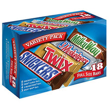 Load image into Gallery viewer, SNICKERS, TWIX, 3 MUSKETEERS &amp; MILKY WAY Full Size Chocolate Candy Bars Variety Mix, 33.31-Ounce 18-Count Box
