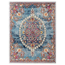 Load image into Gallery viewer, Ottomanson RIX3262-5X7 Rixos Medallion Vintage Area Rug, 5'3" x 7', Turquoise
