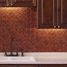 Load image into Gallery viewer, FASÄDE Traditional Style/Pattern 6 Decorative Vinyl 18in x 24in Backsplash Panel in Moonstone Copper (5 Pack)
