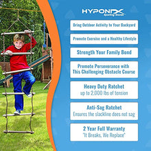 Load image into Gallery viewer, Hyponix 50' Ninja Warrior Obstacle Course for Kids - Weatherproof - Slackline - Kids Obstacle Course - Ninja Course for Kids Outside - Outdoor Toys - Ninja Slack Line
