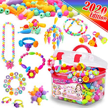 Load image into Gallery viewer, FunzBo Snap Pop Beads for Girls Toys - Kids Jewelry Making Kit Pop-Bead Art and Craft Kits DIY Bracelets Necklace Hairband and Rings Toy for Age 3 4 5 6 7 8 Year Old Girl (Large)
