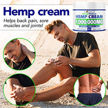 Load image into Gallery viewer, Natural Hemp Cream - 1,000,000 - Fast Relief - Muscle, Joint, Foot &amp; Back with Hemp, Arnica, Turmeric | Natural Hemp Oil Extract Gel - Made in USA - 4oz
