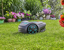 Load image into Gallery viewer, GARDENA SILENO Minimo - Fully automatic robotic lawnmower with Bluetooth App, quietest in the market, boundary wire included, for lawns up to 2700 sq. ft, Gray
