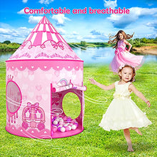 Load image into Gallery viewer, GeerWest 3PC Princess Tent for Girls with Kids Ball Pit, Kids Play Tents and Crawl Tunnel for Toddlers, Pink Pop Up Playhouse Toys for Baby Indoor&amp; Outdoor Tent Games, Birthday Kid’s Gifts
