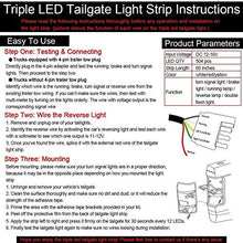 Load image into Gallery viewer, ICBEAMER Triple Row 60 inch 504 pcs LED for Pick up/Truck Tailgate Light Bar Side Bed Light Strip Bar IP67 Waterproof Reverse- 6 Functions Tail/Brake/Sequential/Turn Signals/Reverse/Flashing Lights
